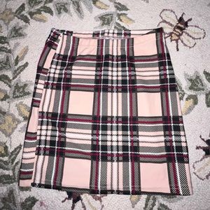Plaid fitted mini skirt
